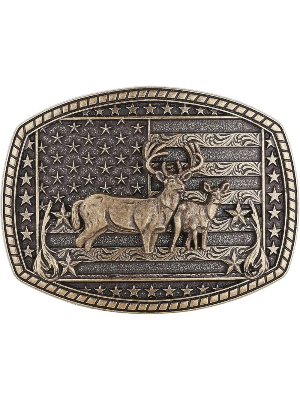 Men 3-deer Western Cowgirl Rodeo Longhorn Bull Belt Buckles